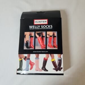 Hunter Fleece Warm Pull On Tall Boot Welly Unisex Socks Blue Size  L